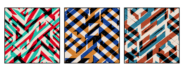 Obraz premium Set of 3 Abstract pattern. Illustration for printing on wall decorations. For use in graphics.
