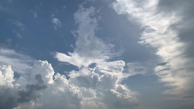 clouds with blue sky background 4k video