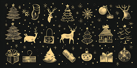christmas icon set