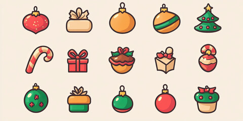 christmas icon set