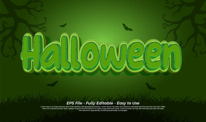 Editable vector text effect halloween mock up