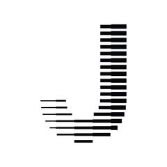 Letter J Logo with Abstract Line Pattern Isolated On White Background