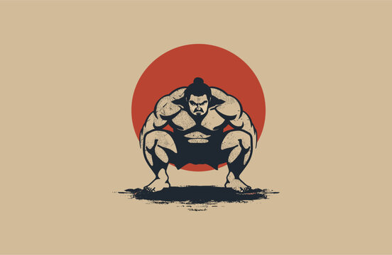 Sumo logo style icon design template vector illustration
