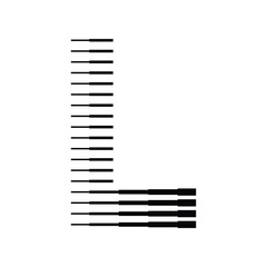 Letter L Logo with Horizontal Halftone Line Pattern