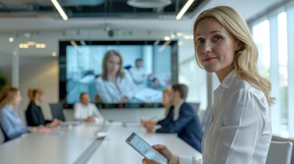 The Businesswoman in Office Meeting