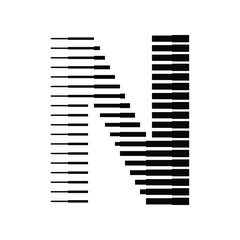 Letter N Logo with Abstract Line Pattern