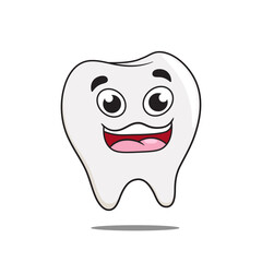 Cute tooth character with big smile