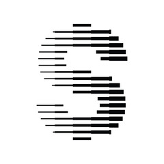 Letter S Logo with Abstract Line Pattern Isolated On White Background