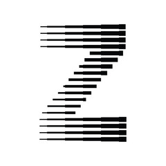 Letter Z Logo with Abstract Line Pattern Isolated On White Background