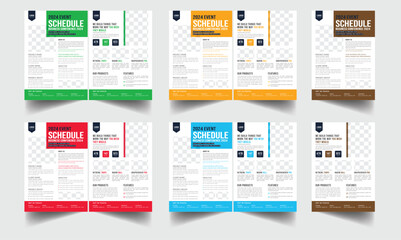 Technical Data Sheet layout template. Product Catalogue & modern Event Schedule conference design template, Minimalist product brochure template, corporate flyer, business flyer, sponsorship Template 