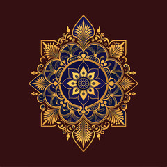 Simple mandala design for coloring. Vector floral mandala