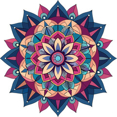 Simple mandala design for coloring. Vector floral mandala