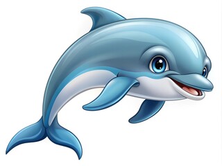 Obraz premium Cute dolphin illustration isolated on white background