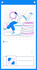 Internet financial management investment flat vector concept operation hand drawn illustration
