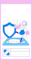 Internet financial management investment flat vector concept operation hand drawn illustration
