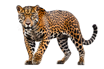 jaguar isolated on transparent background ,leopard wildcat clipart 