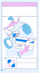 Internet financial management investment flat vector concept operation hand drawn illustration
