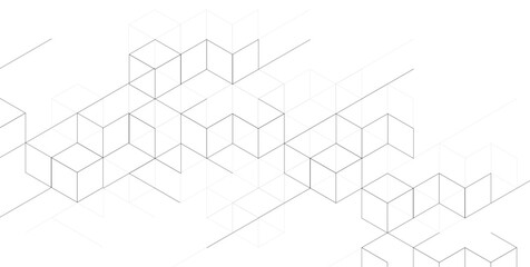 White background with isometrik shape blocks