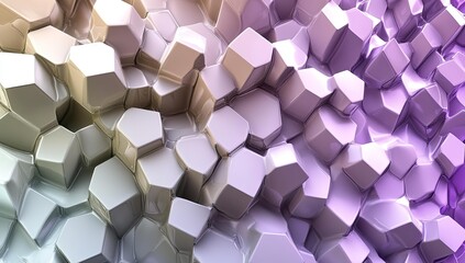 Geometric shapes, purple and white, abstract background.