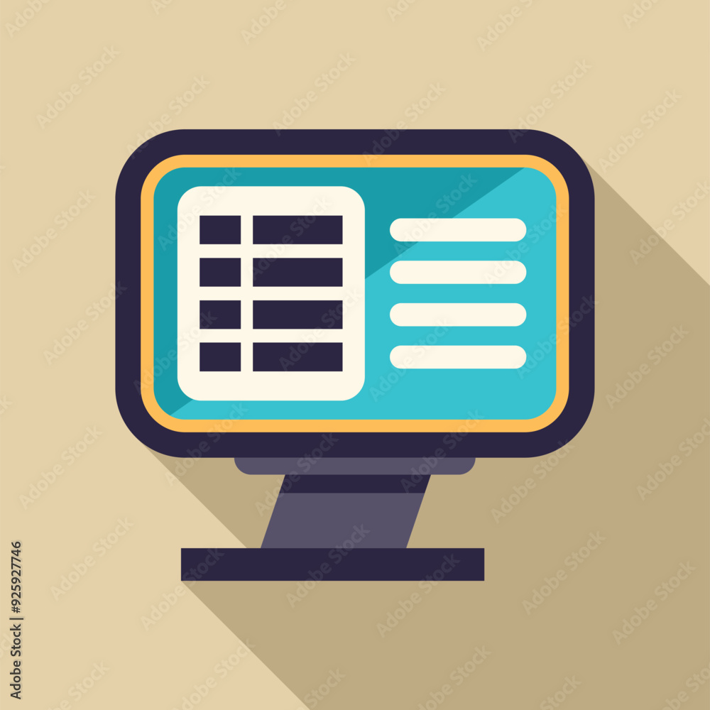Poster desktop computer is displaying a spreadsheet, perfect for illustrating concepts like data analysis o