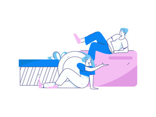 Internet financial management investment flat vector concept operation hand drawn illustration
