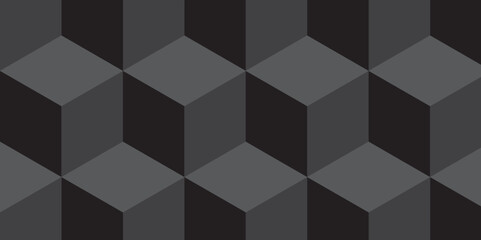 Minimal abstract black and gray background from cubes vector art. Geometric tiles and mosaic creative stylish seamless pattern block cube background. minimal hexagon Cubes mosaic shape vector design