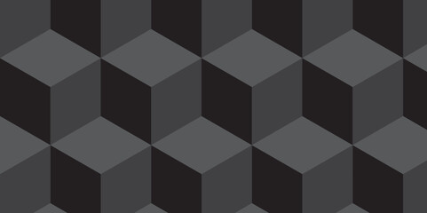 Minimal abstract black and gray background from cubes vector art. Geometric tiles and mosaic creative stylish seamless pattern block cube background. minimal hexagon Cubes mosaic shape vector design