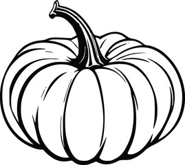 Pumpkin line art, pumpkin doodles, and outline drawings. A Coloring page. Thanksgiving