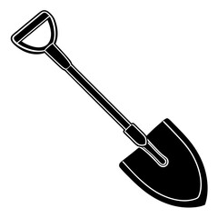 Shovel black art vector illustration