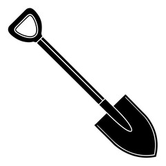 Shovel black art vector illustration