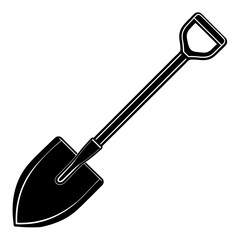 Shovel black art vector illustration