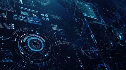 Circuit Board Technology Background. Blue Abstract Data Transfer Design Illustration.