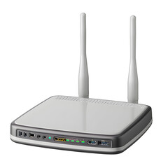 Wireless router isolated on transparent background