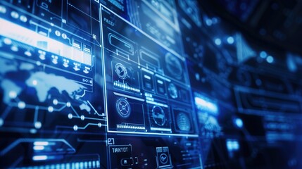 Circuit Board Technology Background. Blue Abstract Data Transfer Design Illustration.