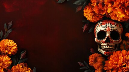 A sugar skull background. Dia de los muertos