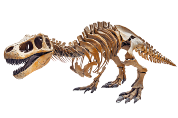 dinosaur bone fossil isolated on transparent background 