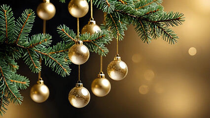 Abstraktion Neujahr, Silvester, Weihnachten, Tannenzweig auf hellbraun 16х9. Hintergrund für das Design 1.