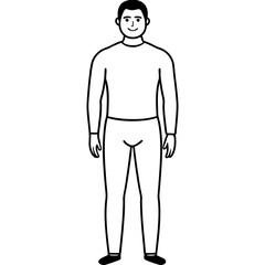 Fototapeta premium Mann figure line art vector illustration