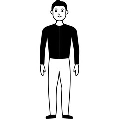 Mann figure line art vector illustration