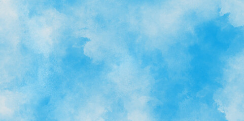 Pastel blue watercolor texture pattern background with space, bright blue hand drawn illustration, Light sky blue watercolor background, Soft cloud in the sky background blue tone paper texture.