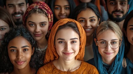 Obraz premium Composite image, collage of a diverse group of multicultural people.