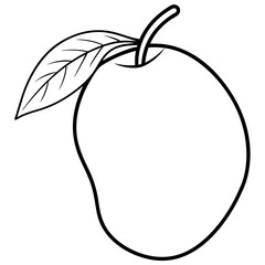 Mango line art vector illustration