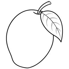 Mango line art vector illustration
