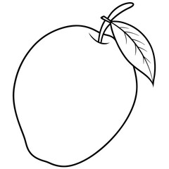 Mango line art vector illustration