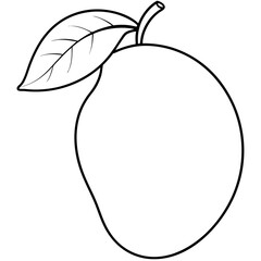 Mango line art vector illustration
