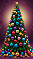 Fototapeta premium Abstraktion Neujahr, Sylvester, Weihnachten, Weihnachtsbaum mit Kugeln 9х16. Hintergrund für das Design 2.