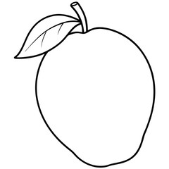 Mango line art vector illustration