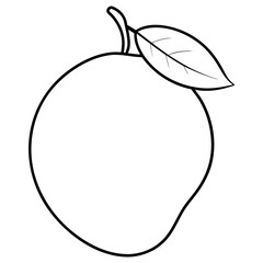 Mango line art vector illustration