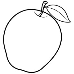 Mango line art vector illustration