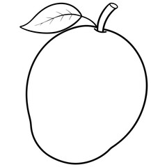 Mango line art vector illustration